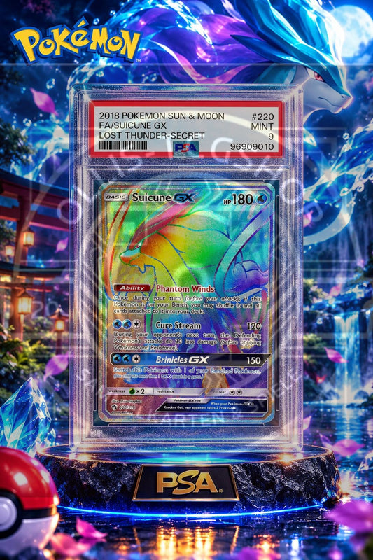 Pokémon Suicune GX 220 Lost Thunder Full Art Secret Englisch – PSA 9 Mint