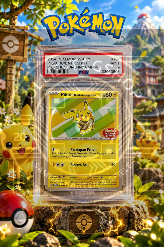 Pokémon Pikachu Batik Shirt 101 SV-P Promo Indonesisch – PSA 9 Mint