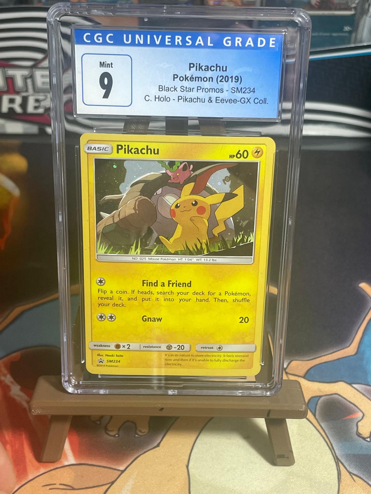 Pikachu Holo Eevee -GX Coll CGC 9