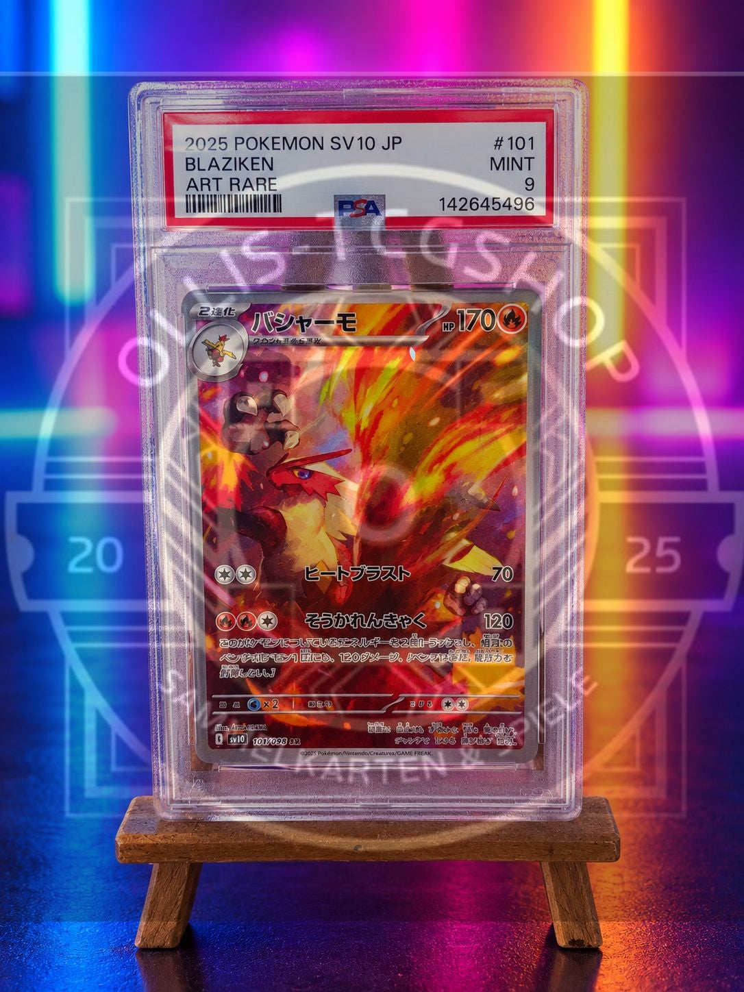 Pokémon Blaziken – SV10 101/098 – PSA 9 MINT | Art Rare