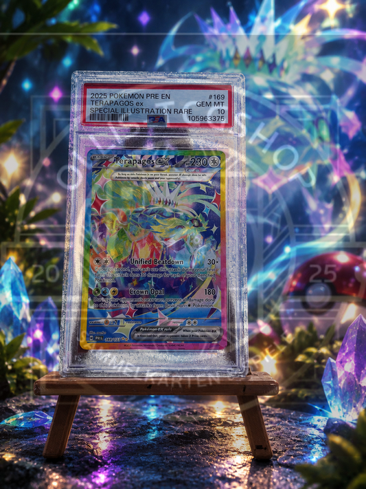 Pokémon Terapagos ex 169 Prismatic Evolutions SIR Englisch – PSA 10 Gem Mint
